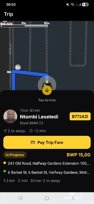Passenger tracking Driver