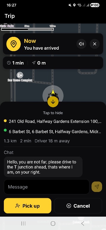 Driver picks up Passenger