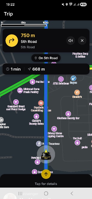 Driver with Passenger navigating to Passenger’s destination