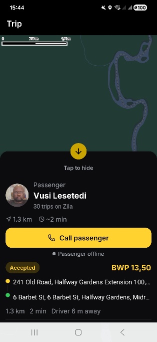Driver can call Passenger