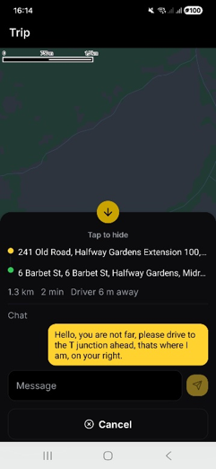 Passenger, Driver chats