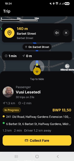Driver collecting Payment