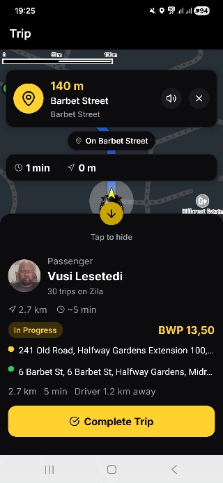 Driver completes Trip, waits for more Passenger Trip requests