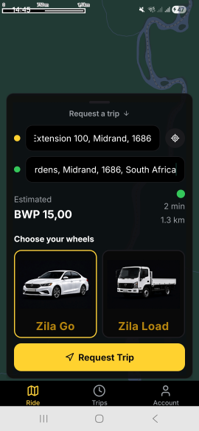 Selected Pickup & Dropoff